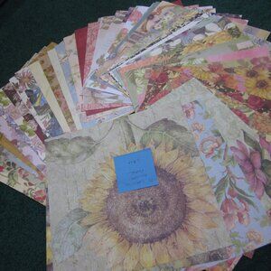 75 Sheets 12x12 Cardstock Papers Large Flowers Scrapbooking